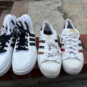 Adidas White and Black Sneakers 3 pairs pre loved